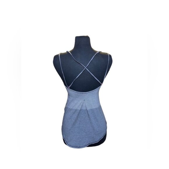LULULEMON Breezy Strappy Back Tank Top Gray Stripe Size: 6 - Picture 3 of 8